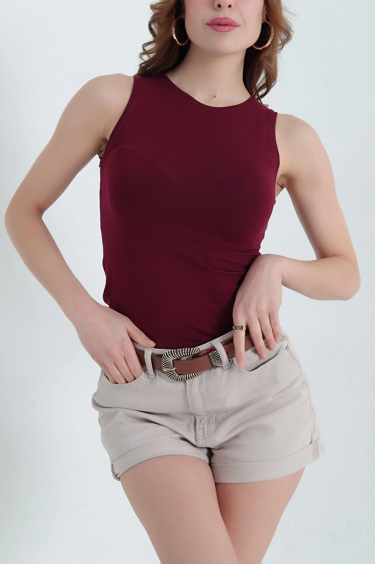 Bordo Süprem Kolsuz Atlet Bluz 337705
