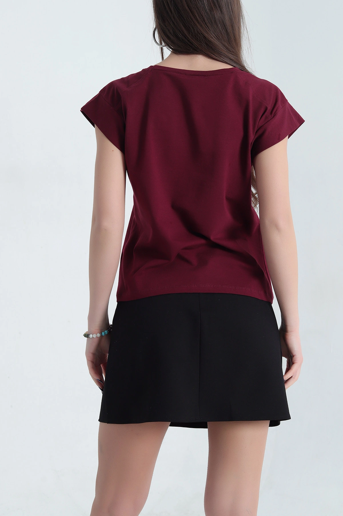 Bordo Süprem Reglan Kol Tişört 338155
