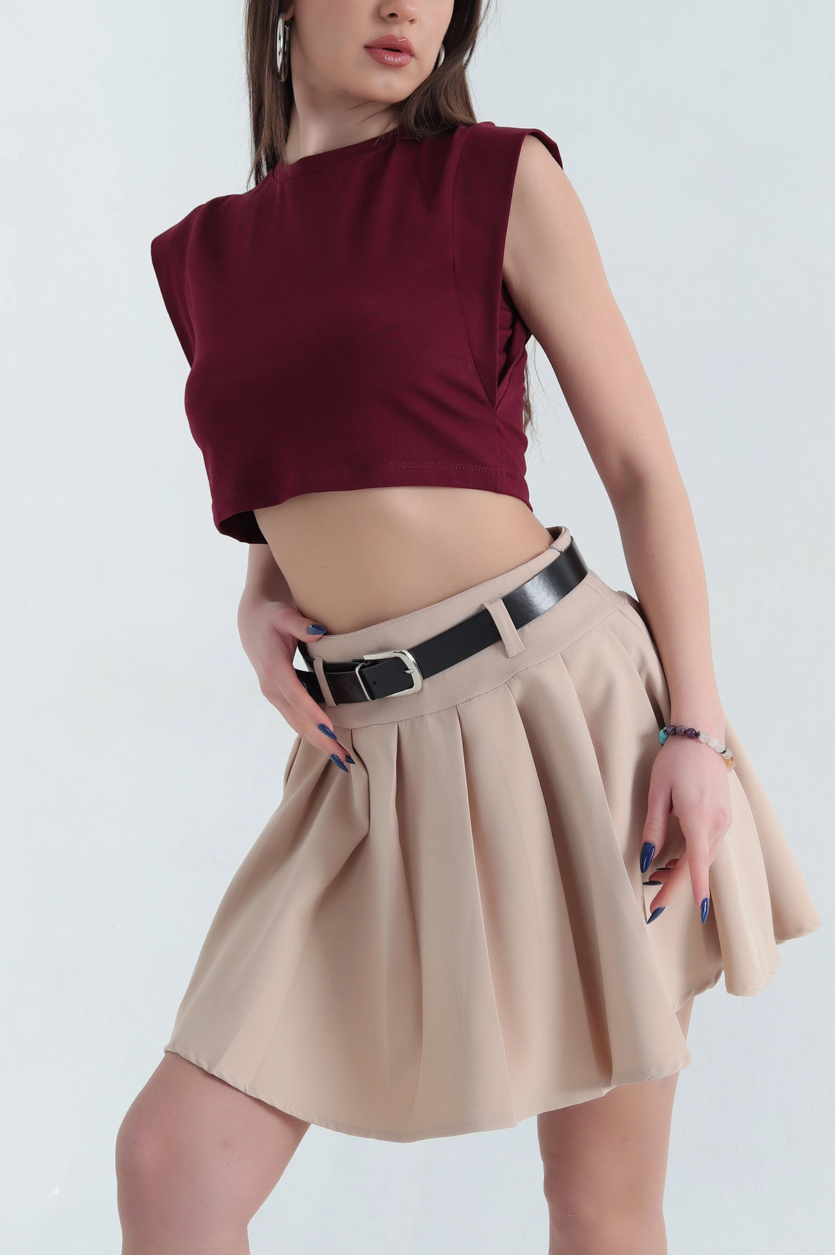 Bordo Süprem Sıfır Kol Tişört 338150