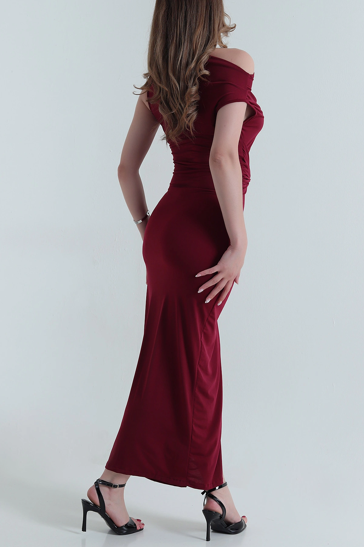 Bordo Tokalı Sandy Kadın Elbise 477680