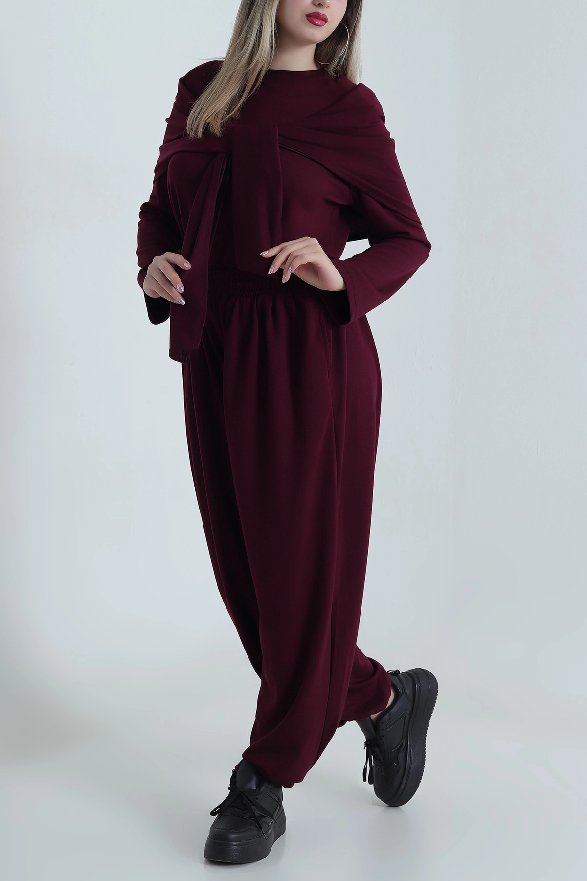 Bordo Vatkalı Oysho Kadın İkili Takım 488009
