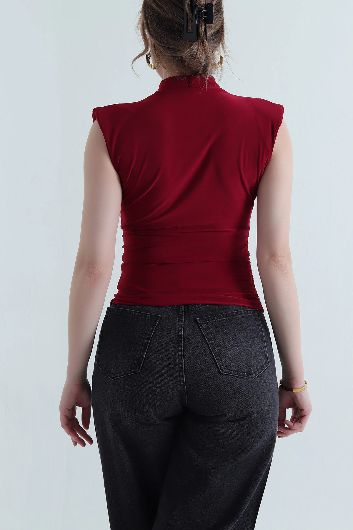 Bordo Vatkalı Sandy Kadın Bluz 441594