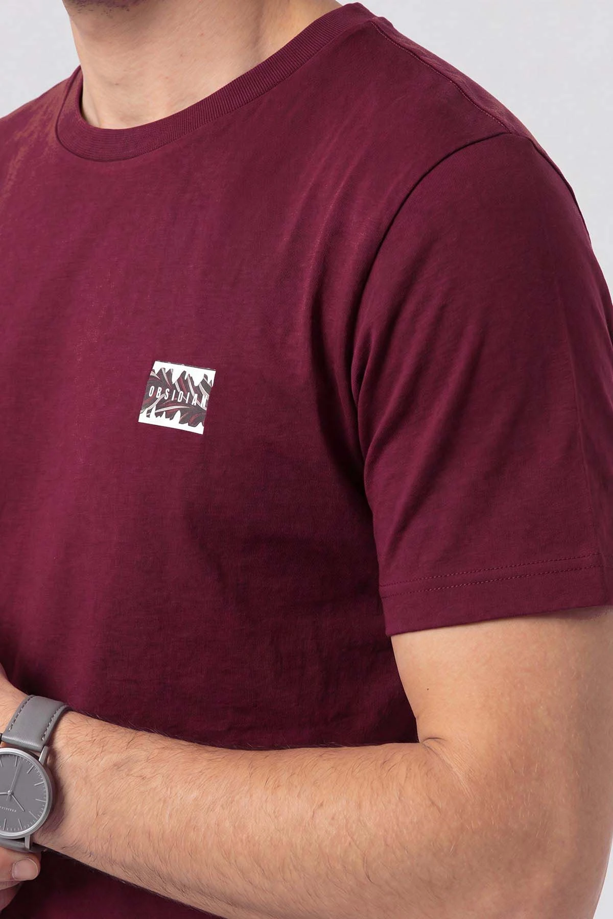 Bordo Yeni Sezon  Bisiklet Yaka  Erkek Tişört 471743