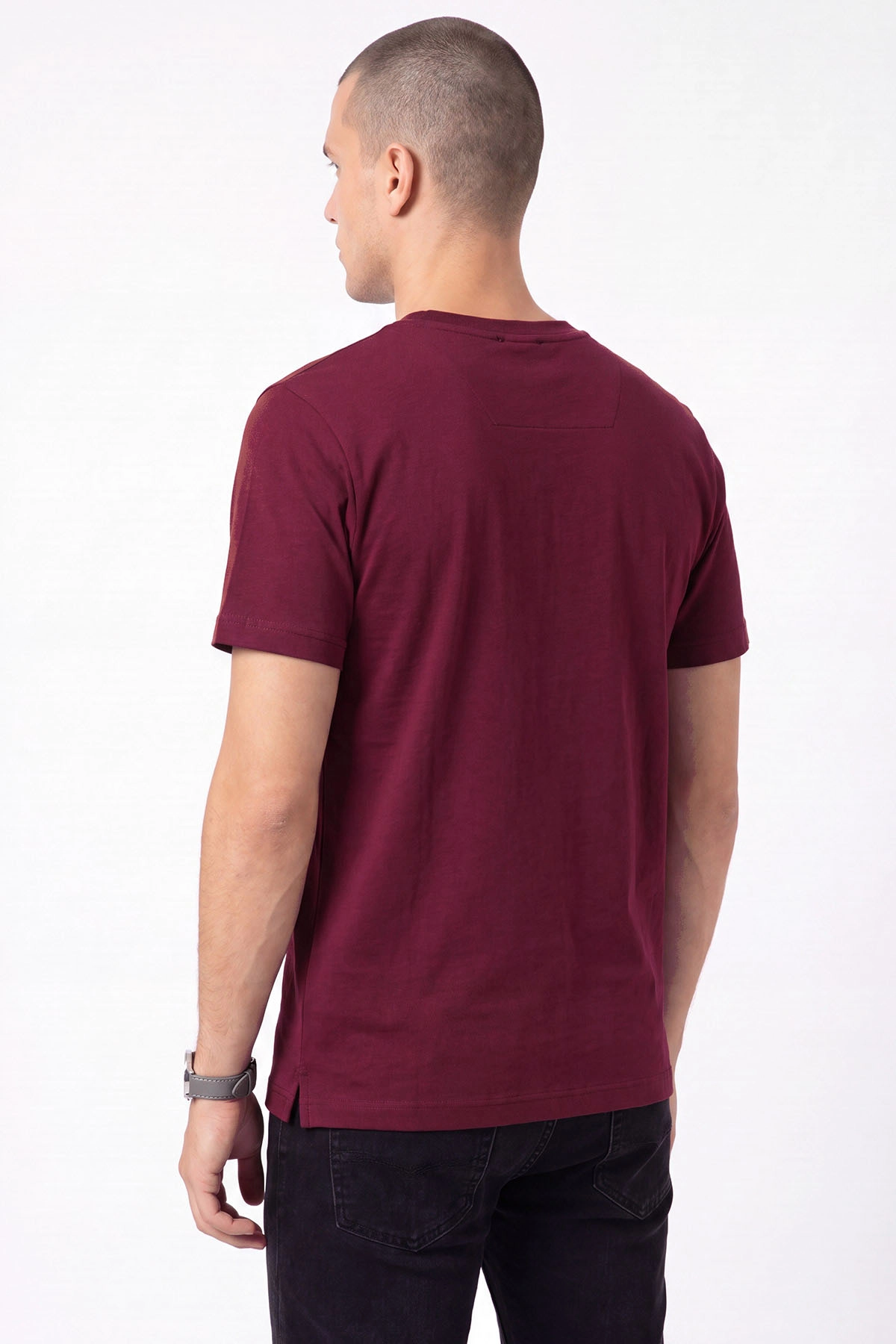 Bordo Yeni Sezon Bisiklet Yaka Erkek Tişört 471743