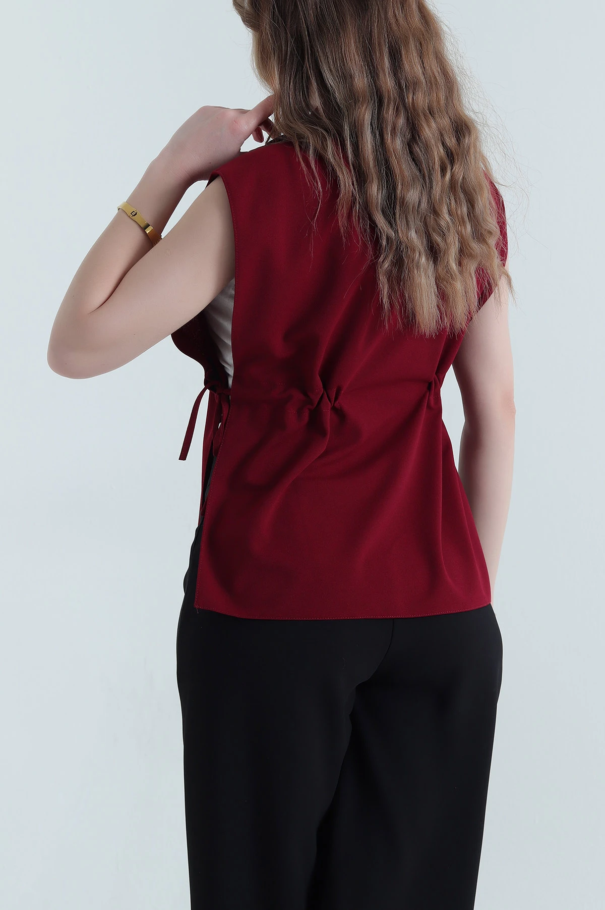 Bordo Yeni Sezon Crep Kadın Üst 441225