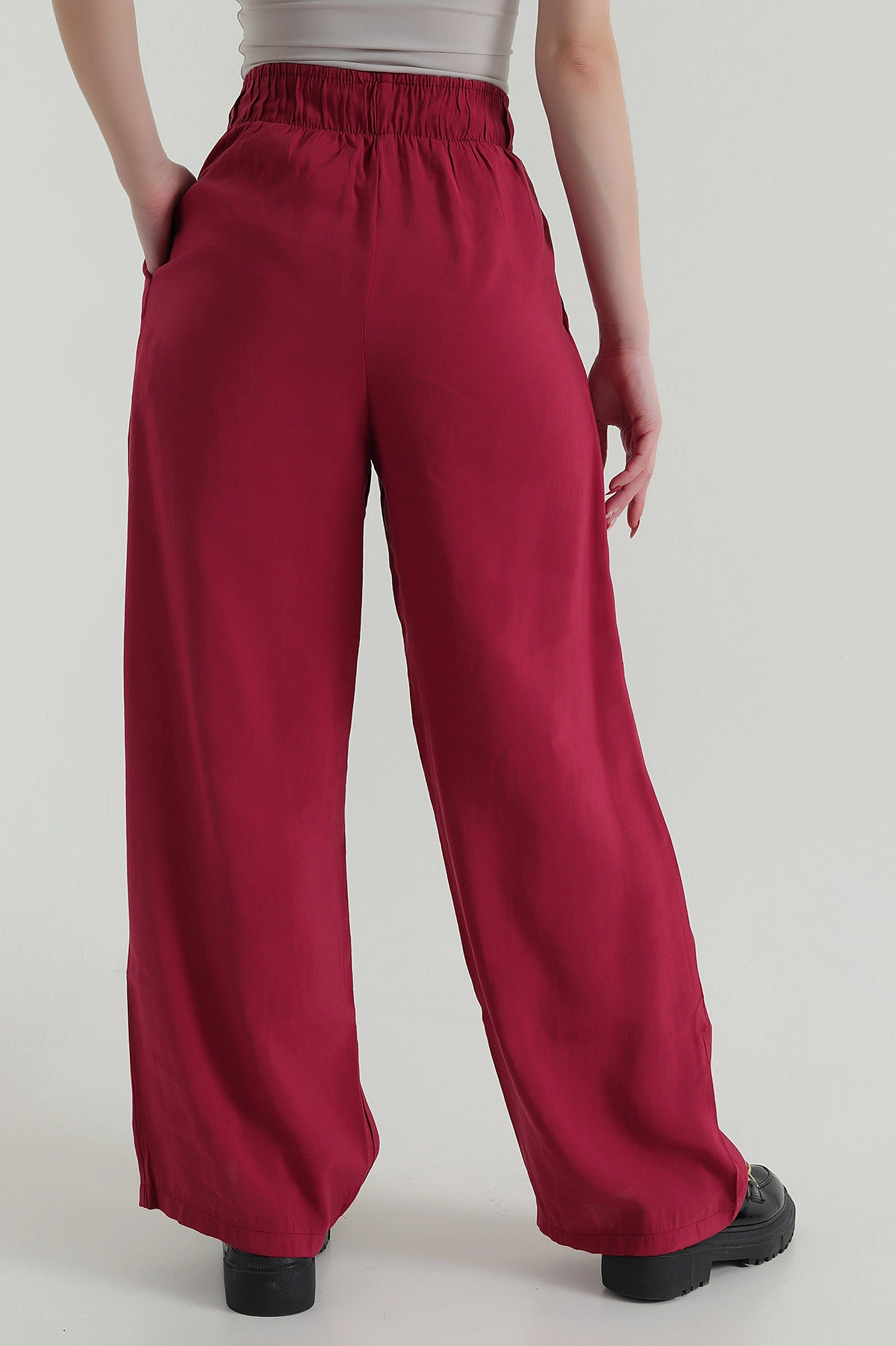 Bordo Yeni Sezon Modal Kadın Pantolon 425231