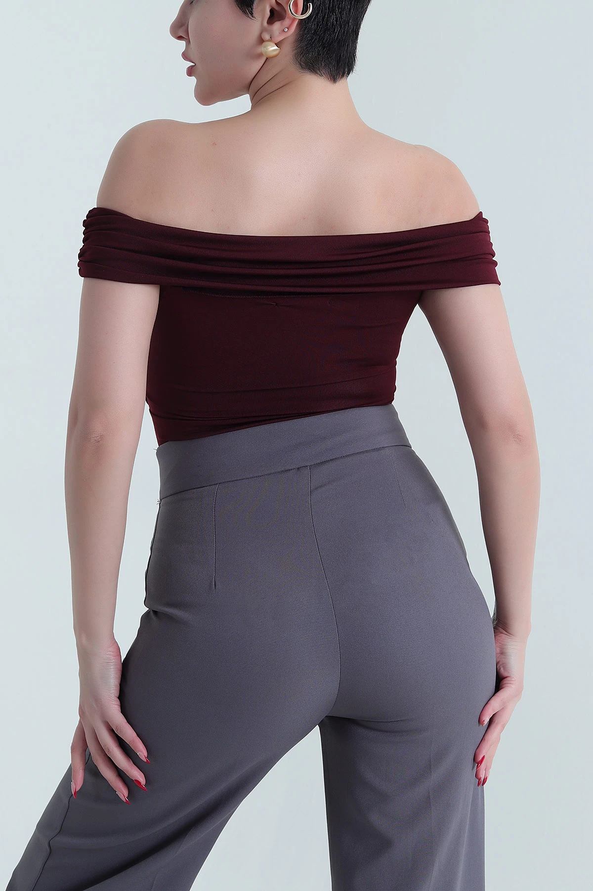 Bordo Yeni Sezon Scuba Kadın Zıbın BLuz 437926