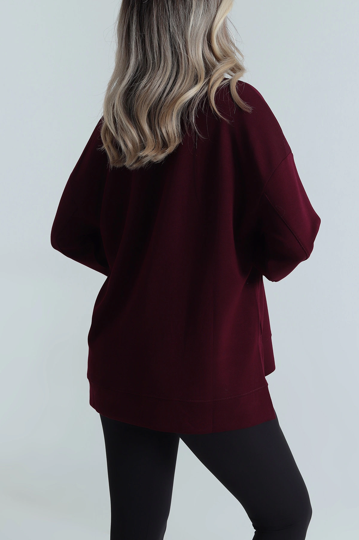 Bordo Yırtmaçlı Oysho Kadın Sweat 486331