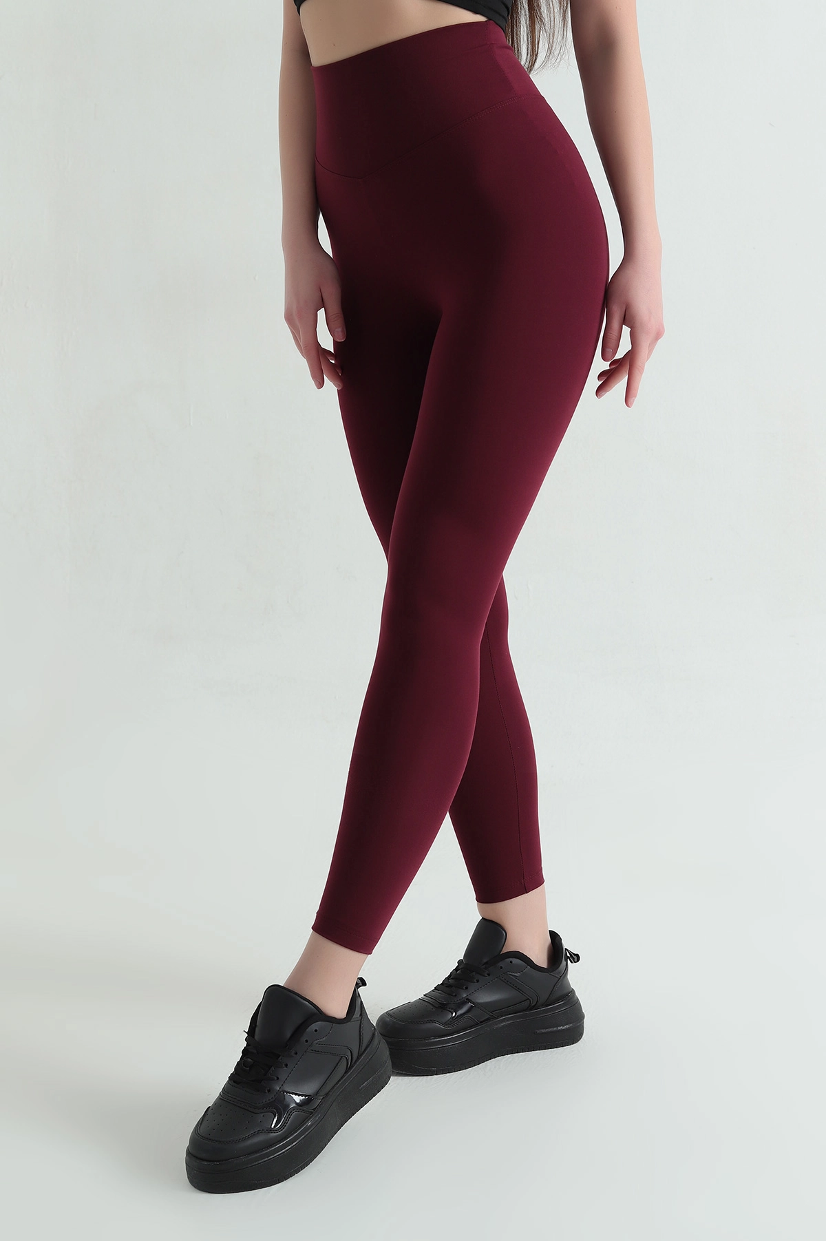 Bordo Yüksek Bel Modal Oysho Belize Tayt 360566