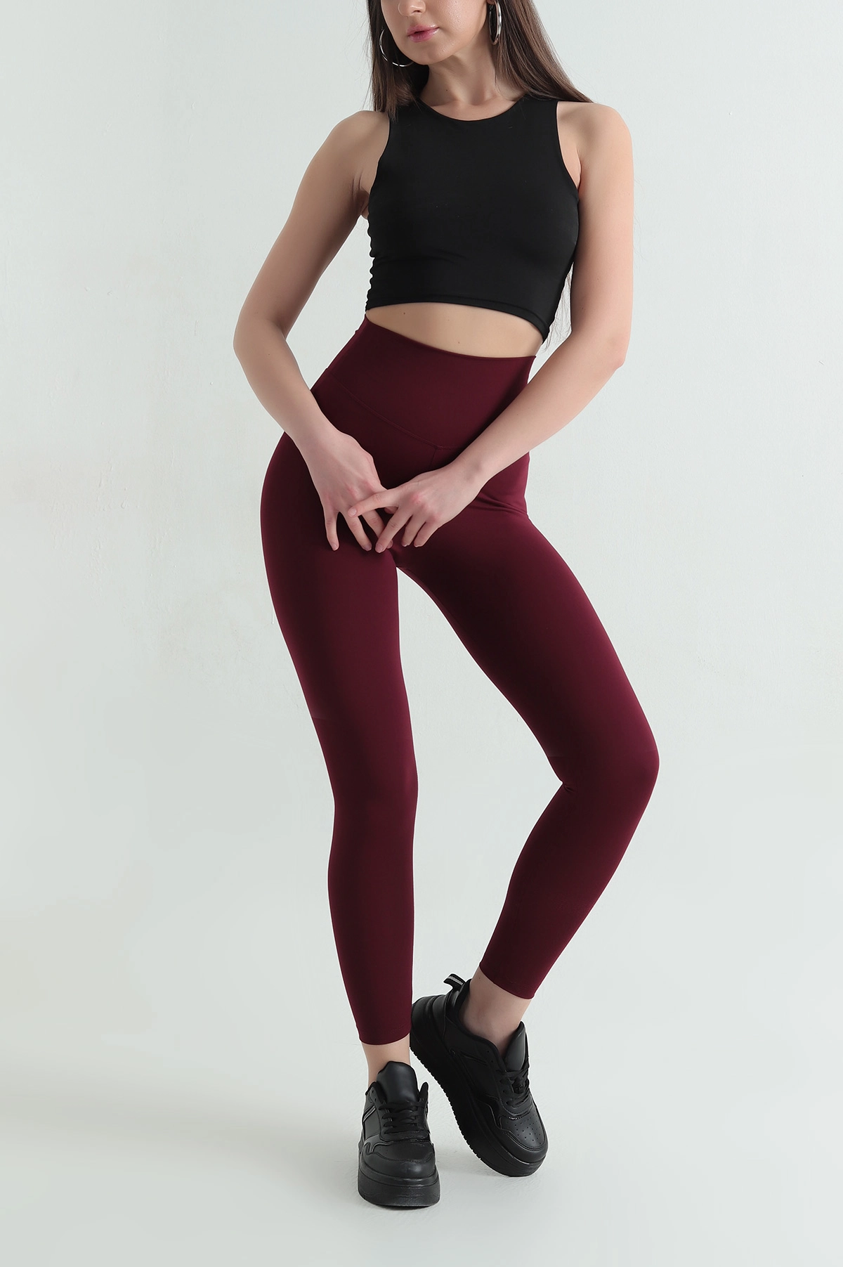 Bordo Yüksek Bel Modal Oysho Belize Tayt 360566