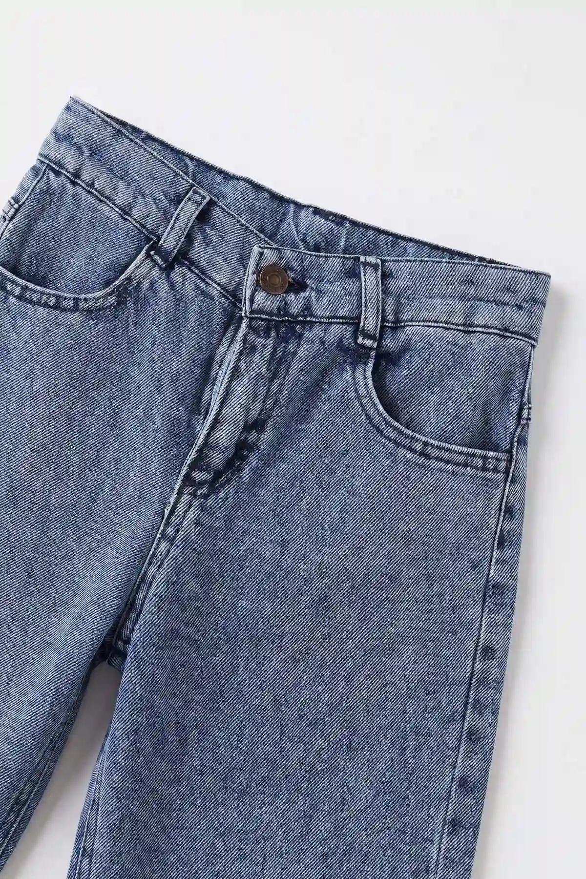 Buz Mavisi (5-12 Yaş) Baggy Erkek Çocuk Kot Pantolon 490857