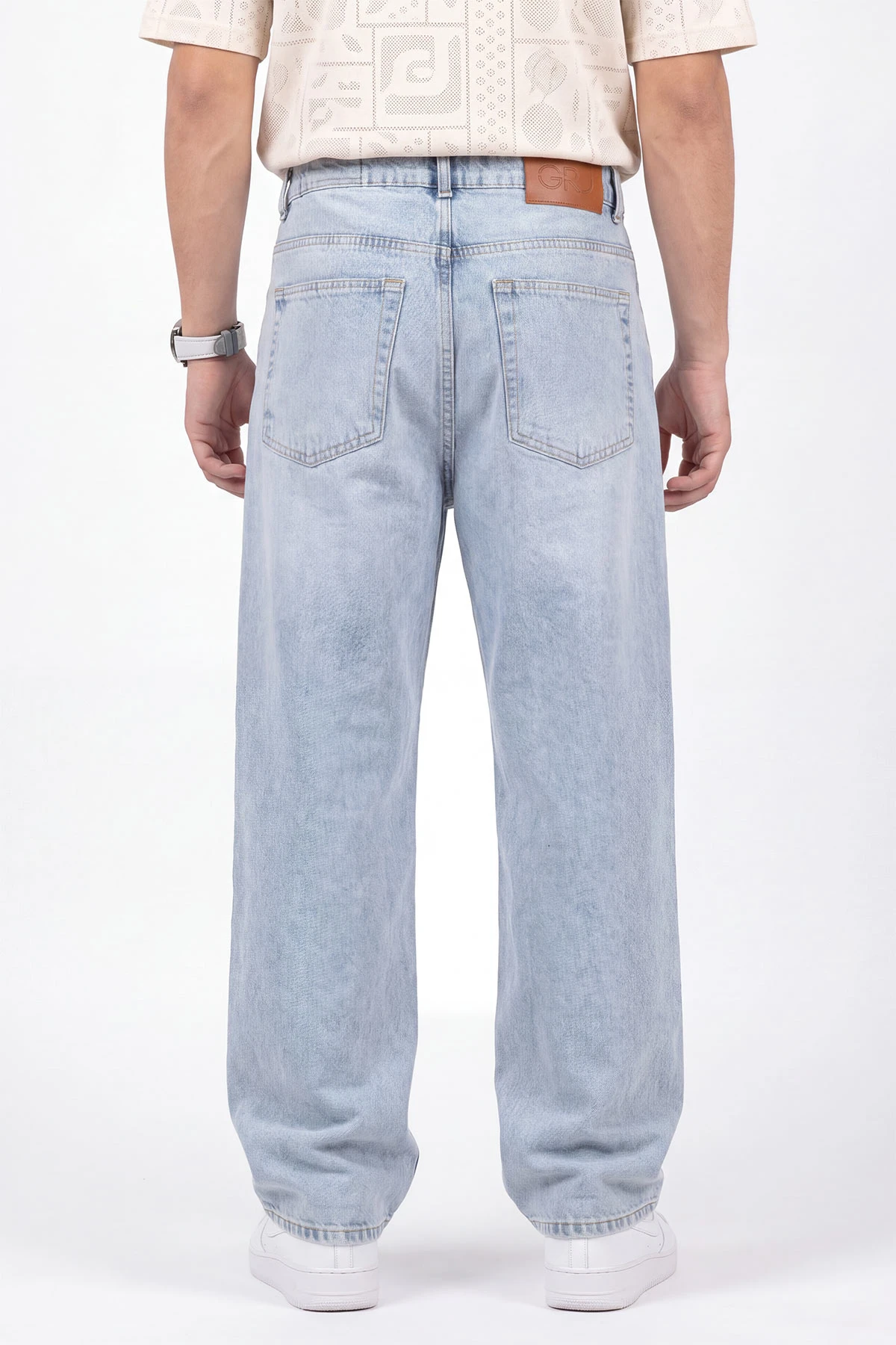 Buz Mavisi Baggy Erkek Kot Pantolon 472170