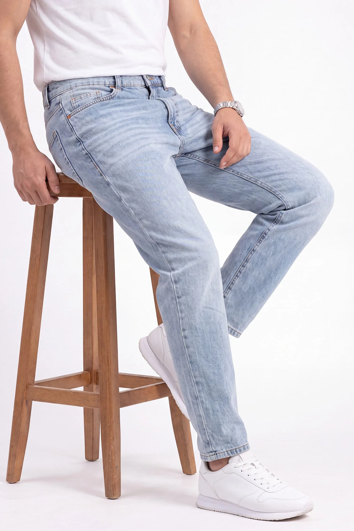 Buz Mavisi Boyfriend Erkek Kot Pantolon 472174