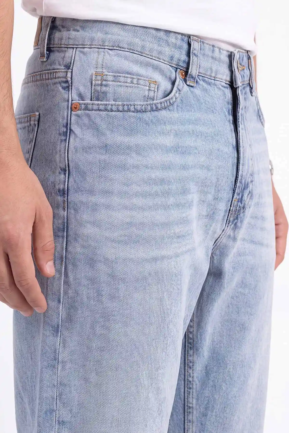 Buz Mavisi Boyfriend Erkek Kot Pantolon 472174