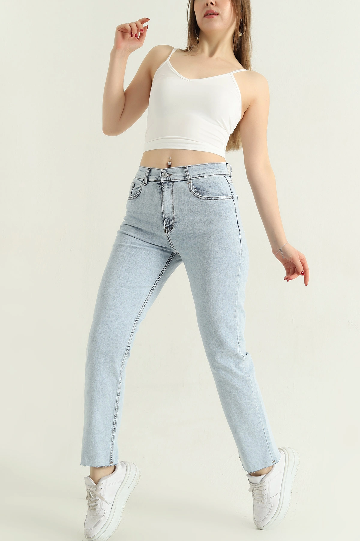 Buz Mavisi Comford Likralı Bayan Kot Pantolon 336721