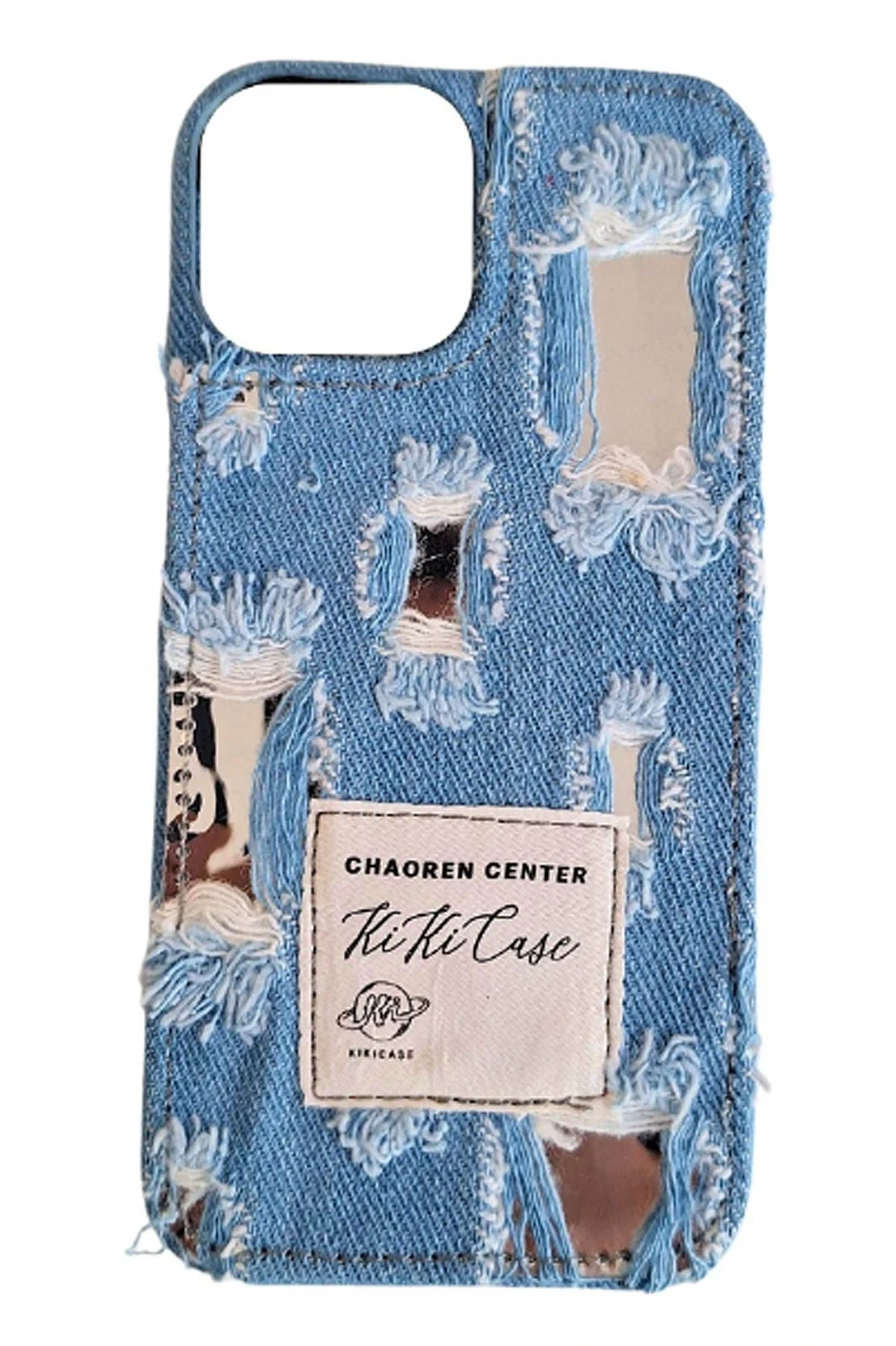 Buz Mavisi iPhone 12 Pro Max Uyumlu Jeans Serisi Denim Kot Desenli Premium Telefon Kılıfı 404068