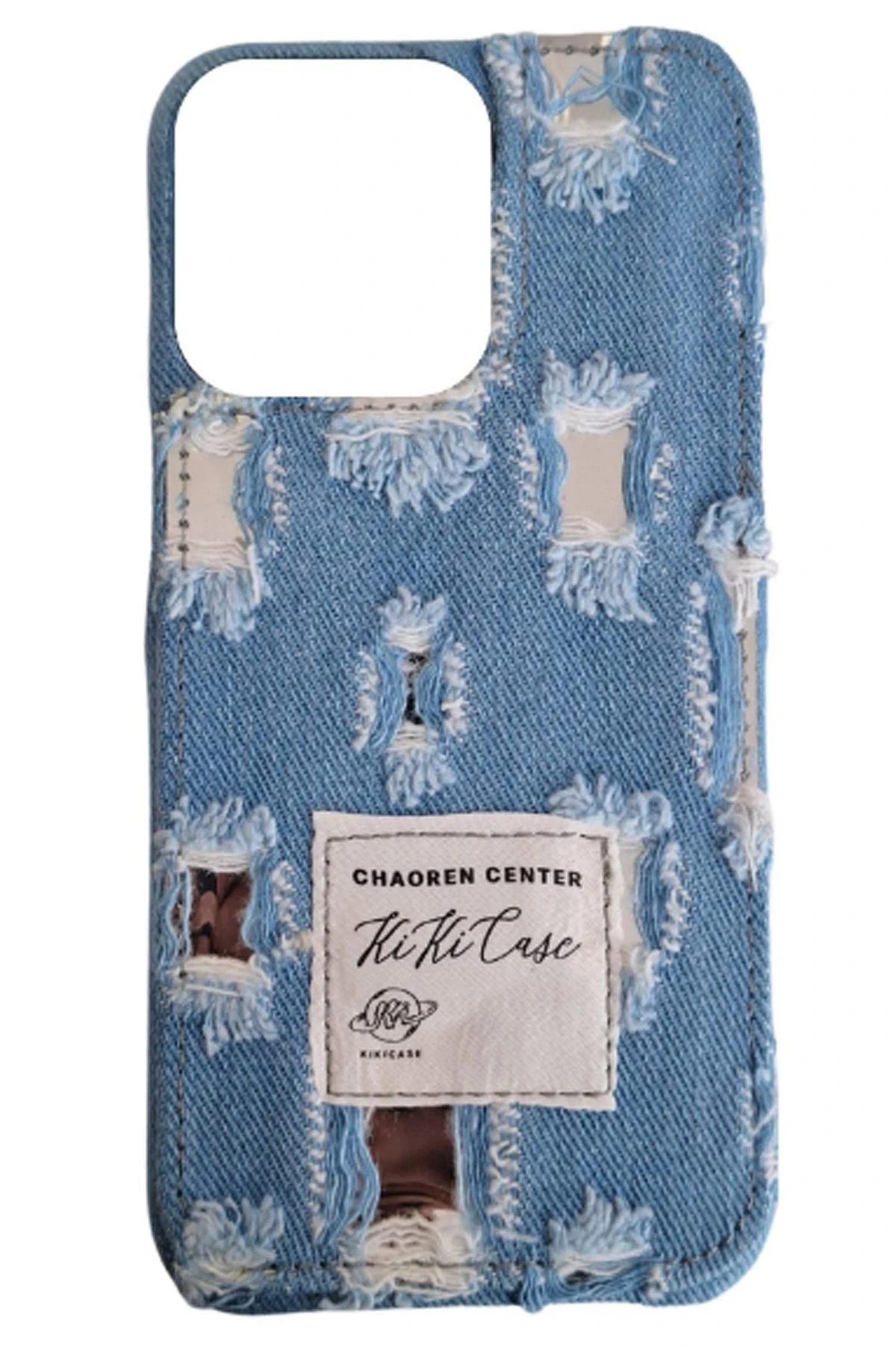 Buz Mavisi iPhone 14 Pro Uyumlu Jeans Serisi Denim Kot Desenli Premium Telefon Kılıfı 404094