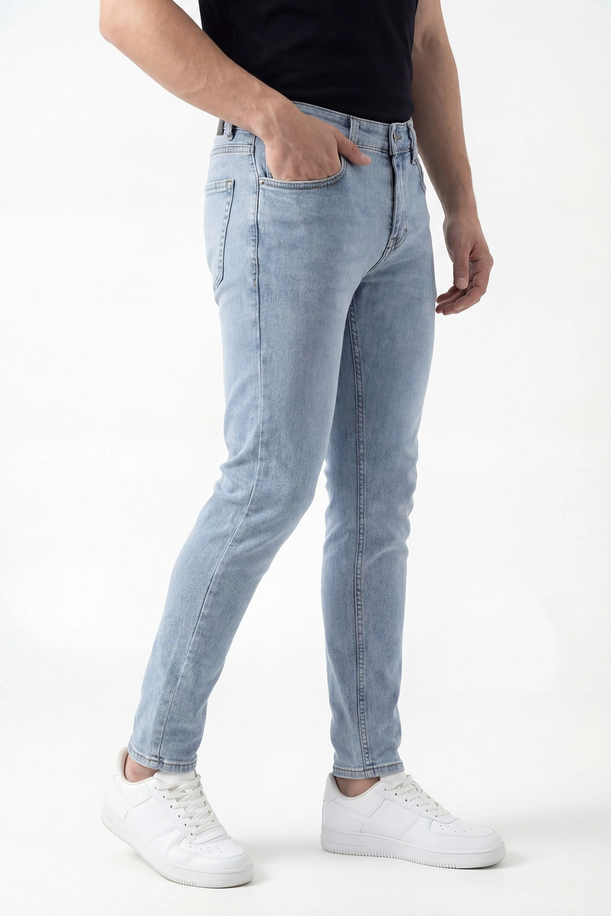 Buz Mavisi Skinny Fit Likralı Erkek Kot Pantolon 430734