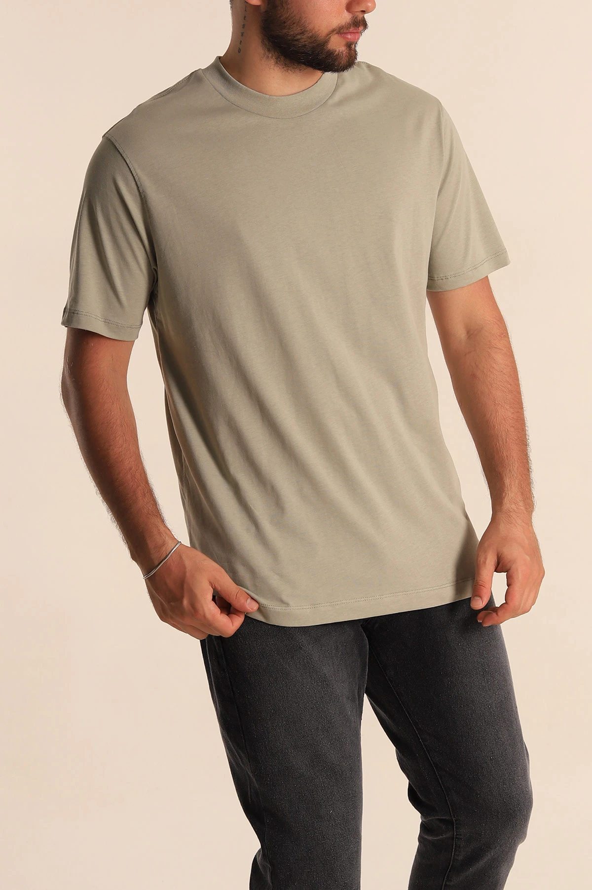 Çağla Yeşili Relaxed Fit Basic Erkek Tişört 279890