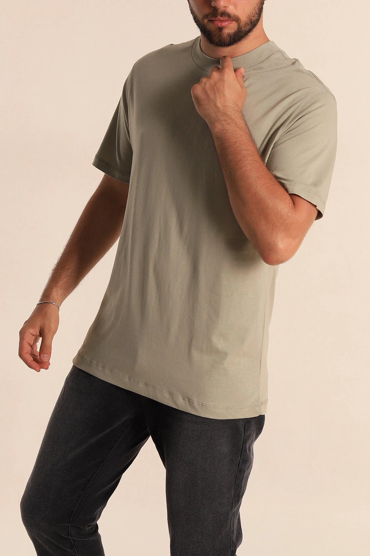 Çağla Yeşili Relaxed Fit Basic Erkek Tişört 279890