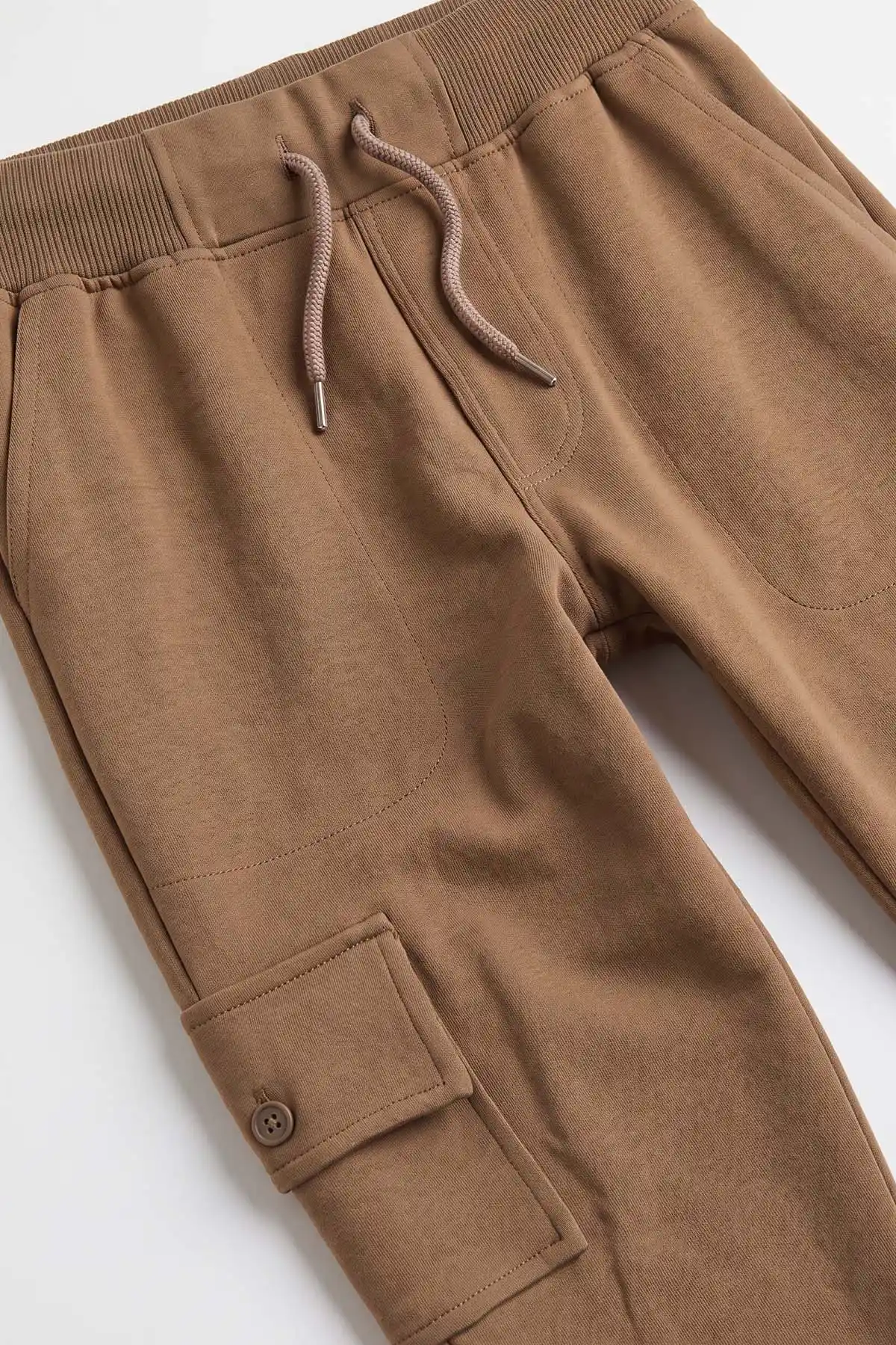 Camel (5-16 Yaş) Kargo Cepli Düz Paça  Kompak Kumaş Çocuk Okul Pantolonu 473722