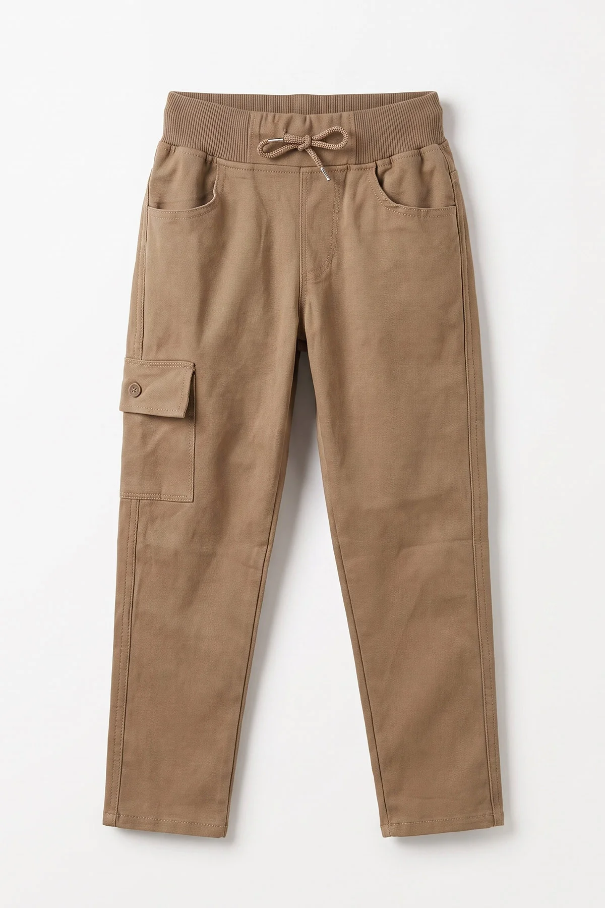 Camel (5-16 Yaş)Kargo Cepli Keten Düz Paça  Çocuk Okul Pantolonu 473740