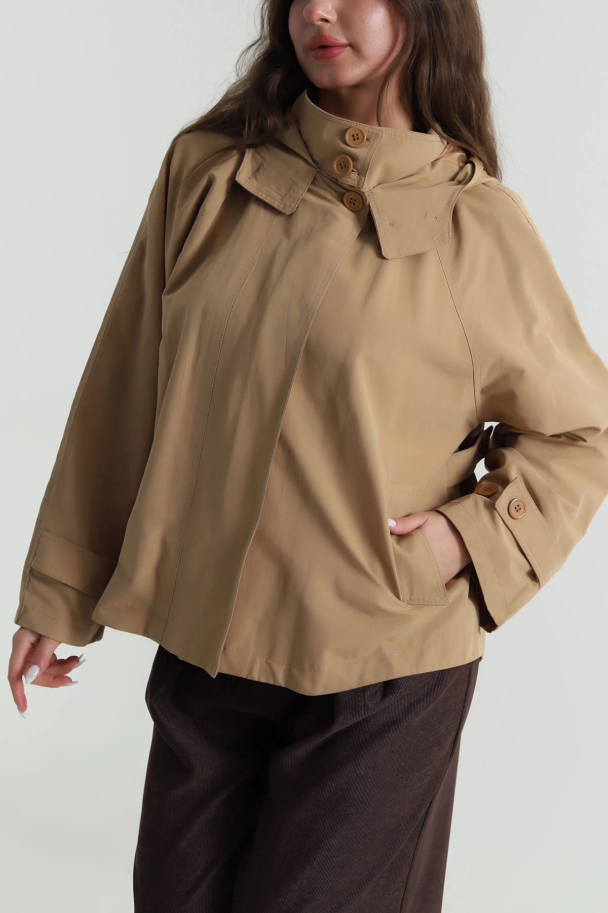 Camel Arka Apolet Detay Salaş Marina Kadın Trenç 486000