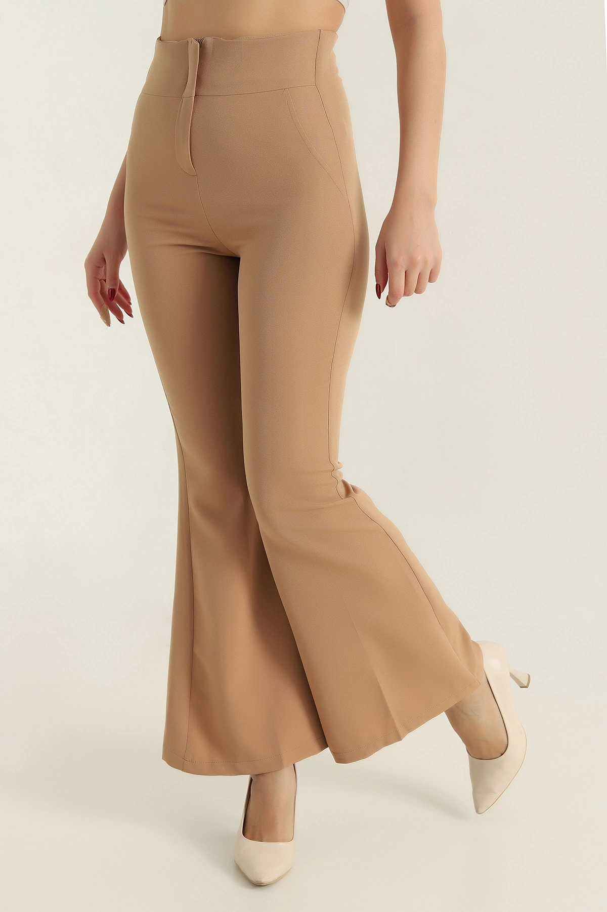 Camel İspanyol Paça Dabıl Kadın Pantolon 417424