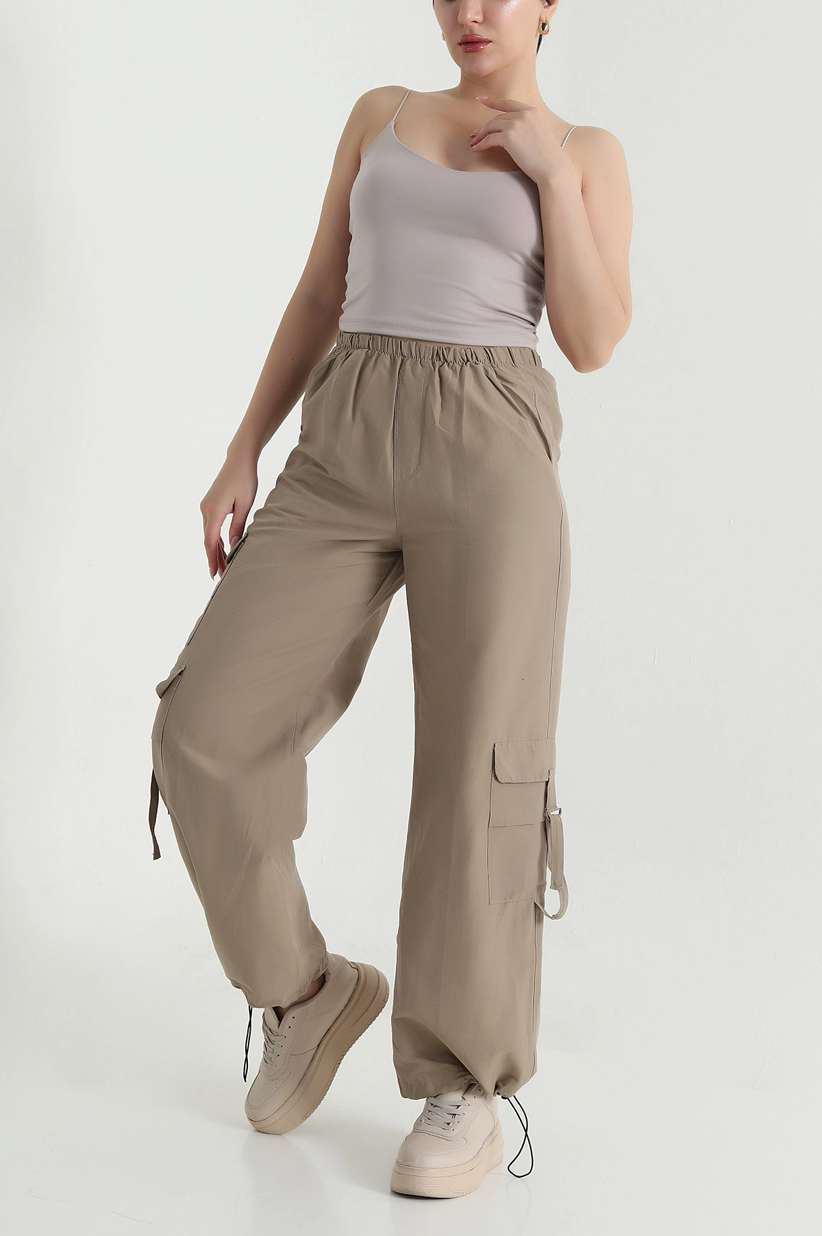 Camel Kargo Cepli Paça Lastikli Paraşüt Pantolon 468516