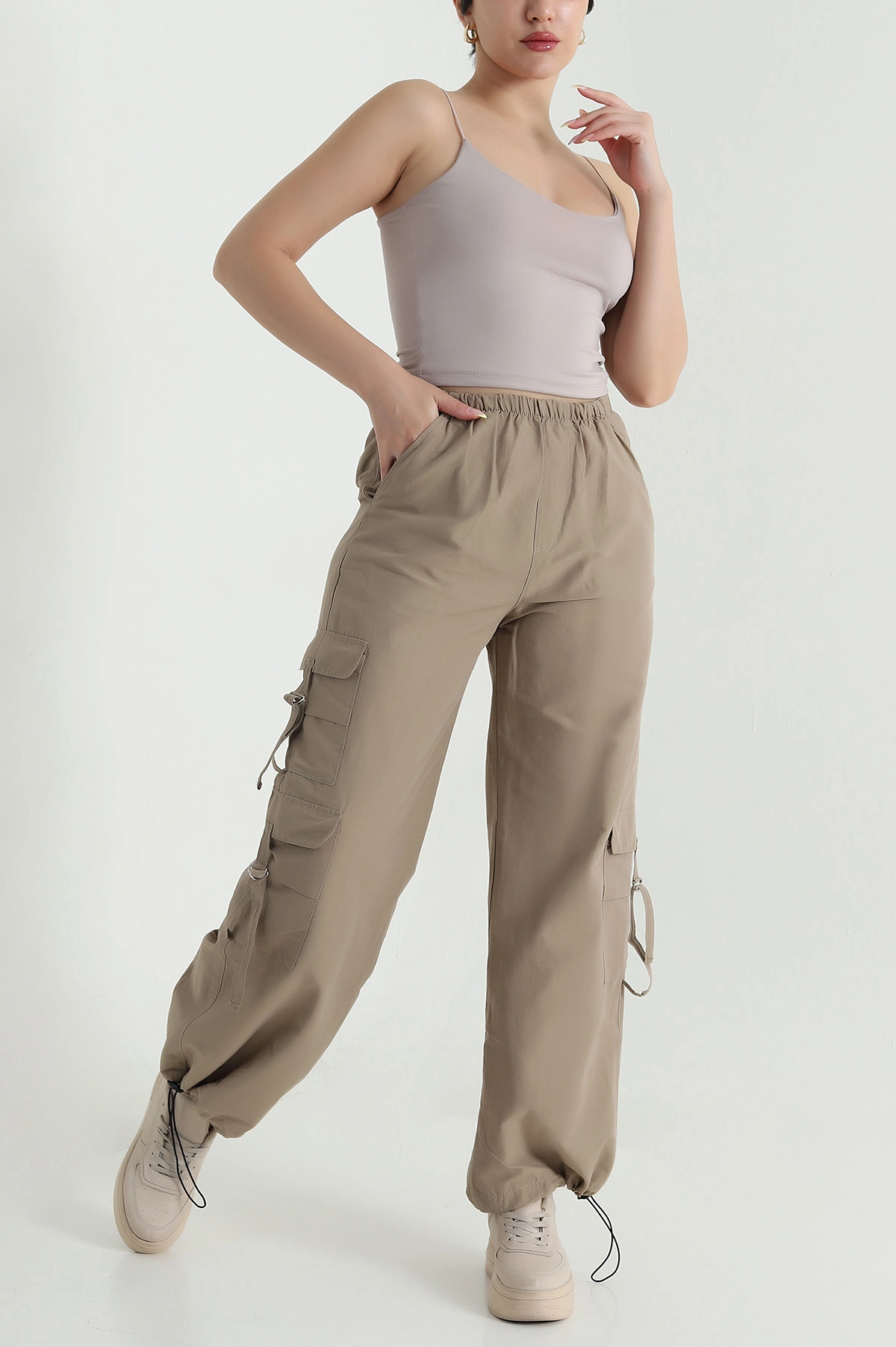Camel Kargo Cepli Paça Lastikli Paraşüt Pantolon 468516