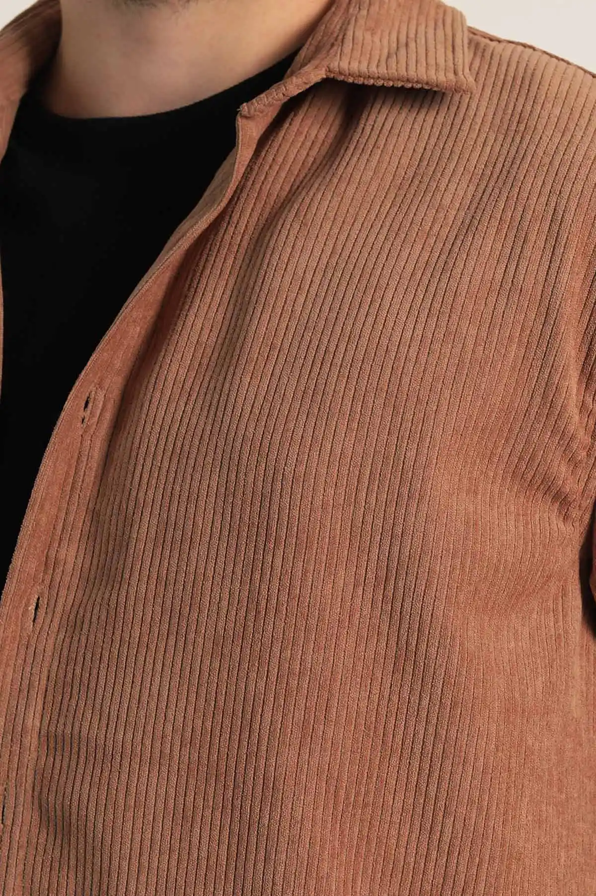 Camel Relaxed Fit Kadife Erkek Gömlek 314705