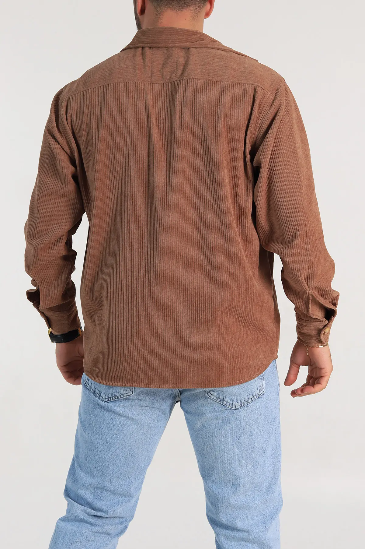 Camel Relaxed Fit Kadife Erkek Gömlek 314705