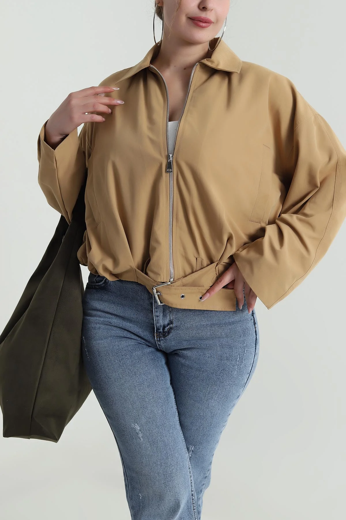 Camel Tokalı Kadın Trençkot 486070