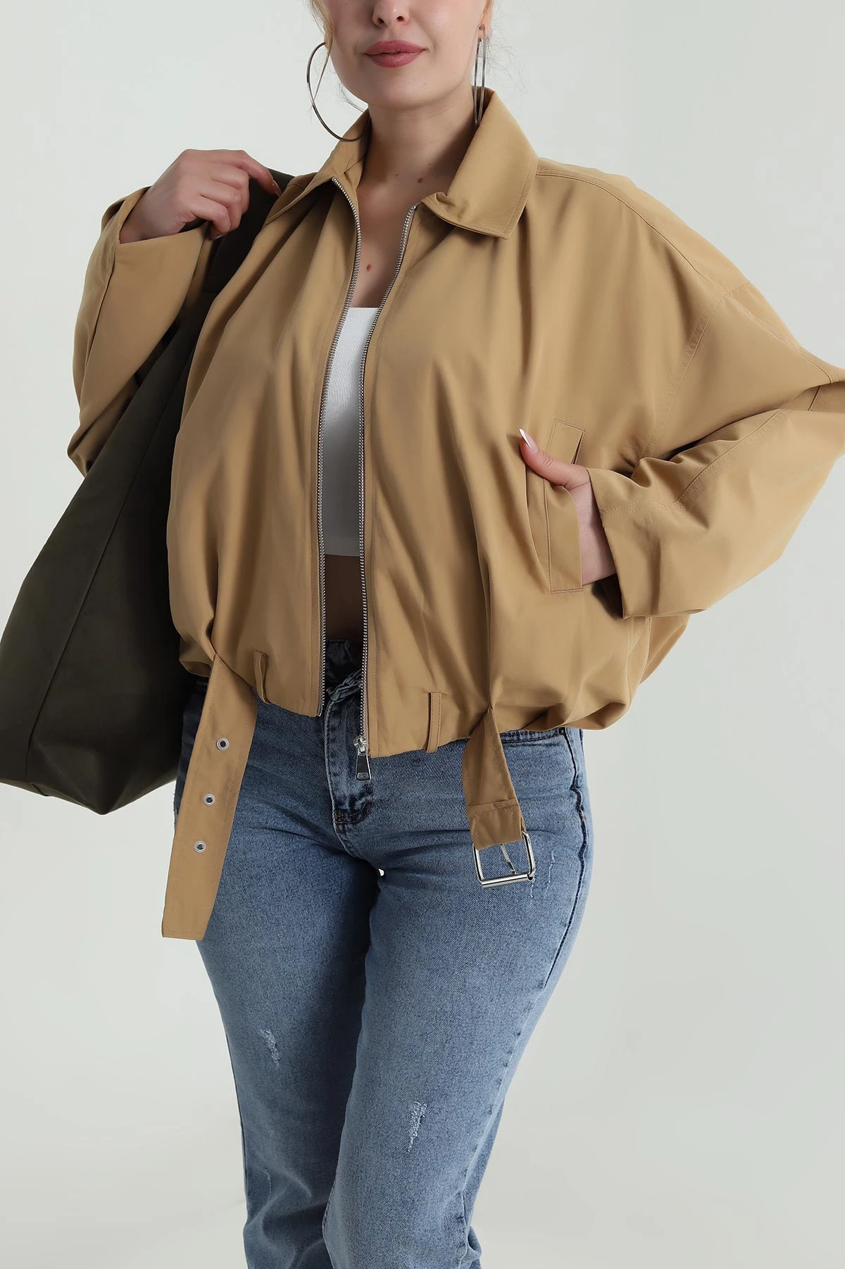 Camel Tokalı Kadın Trençkot 486070