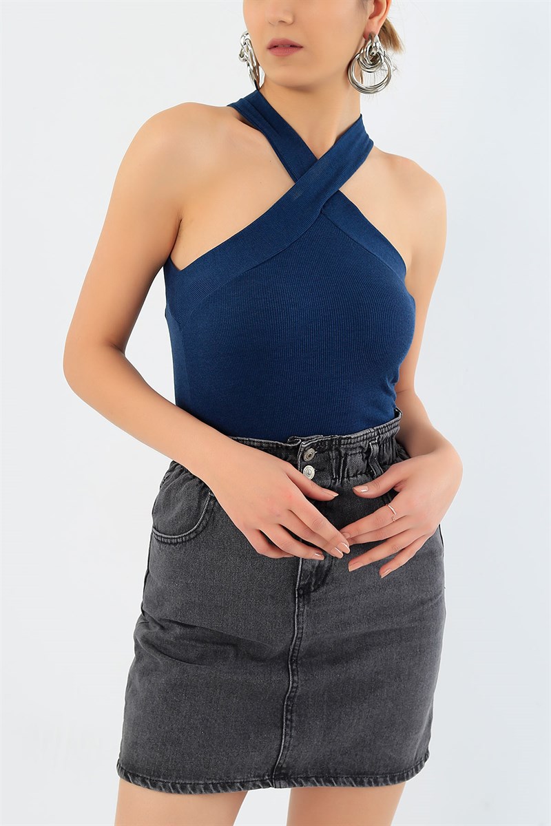 Çapraz Askılı Bluz 30578