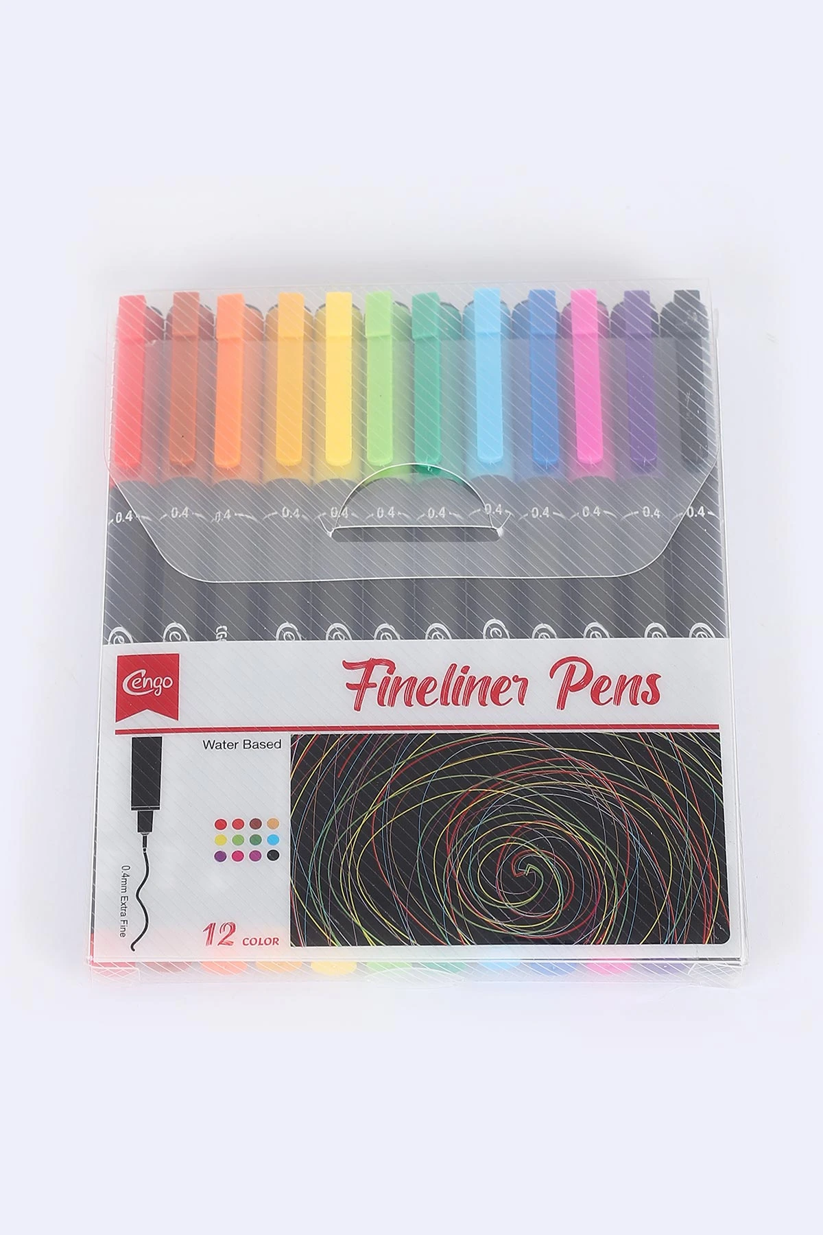 Cengo 12 Renk Fineliner Kalem Yazı ve Çizim Kalemi 0.4 mm 384345