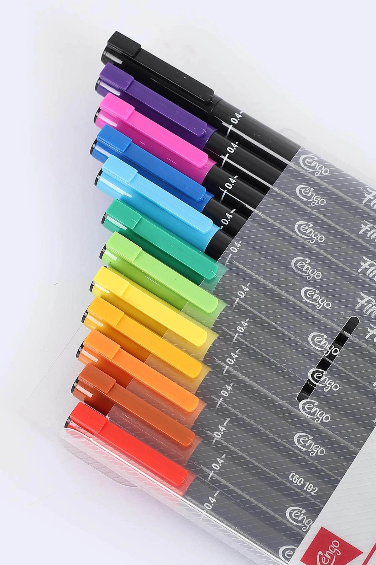 Cengo 12 Renk Fineliner Kalem Yazı ve Çizim Kalemi 0.4 mm 384345