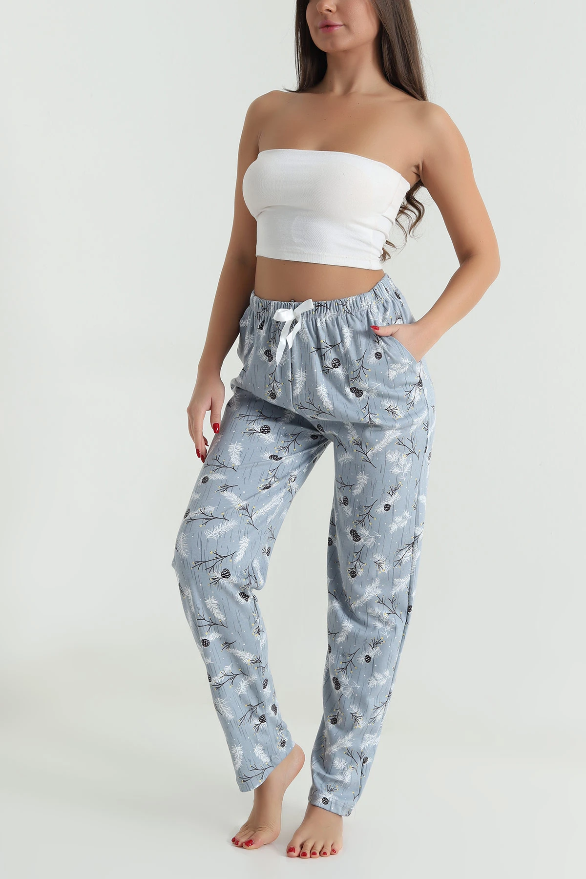 Penye Cepli Kadın Pijama Altı 494687