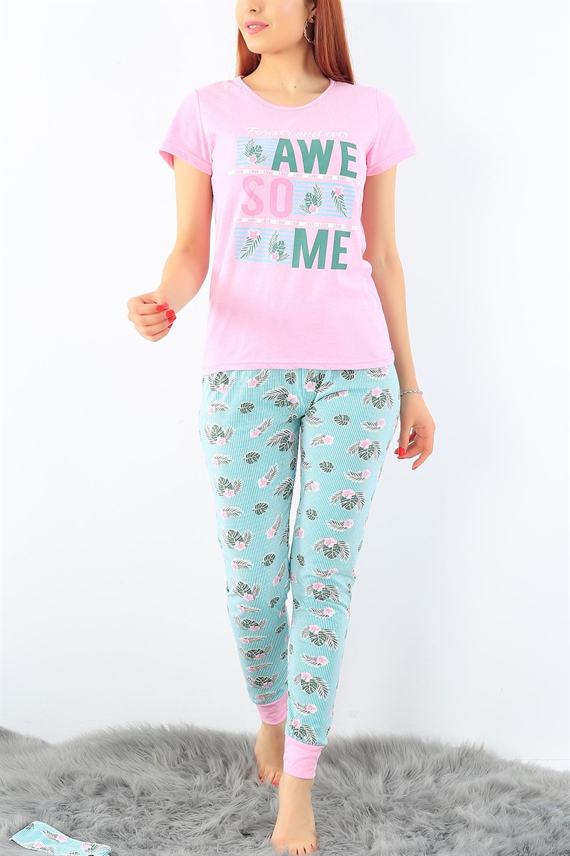 Çiçek Baskılı Bayan Pijama Takımı 32317