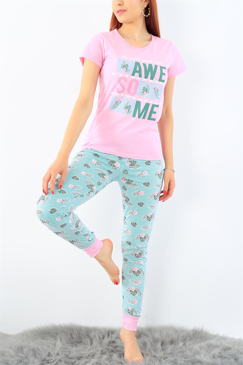 Çiçek Baskılı Bayan Pijama Takımı 32317