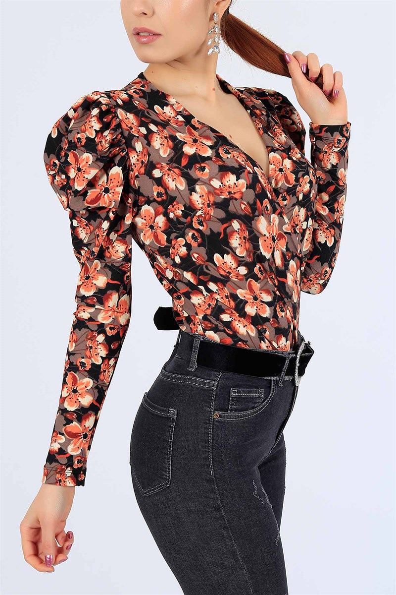 Çiçek Desenli Zıbın Bluz 26280B