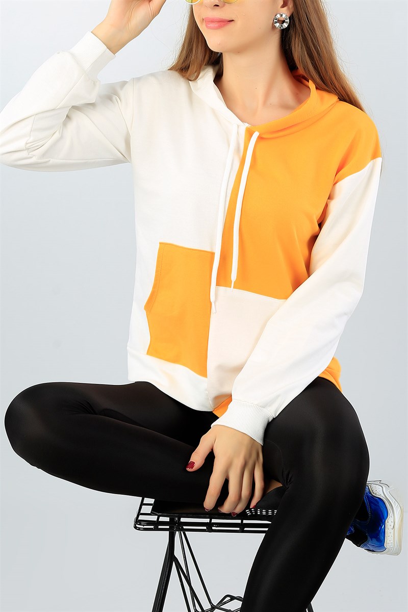 Çift Renk Tasarımlı Bayan Sweat 46015