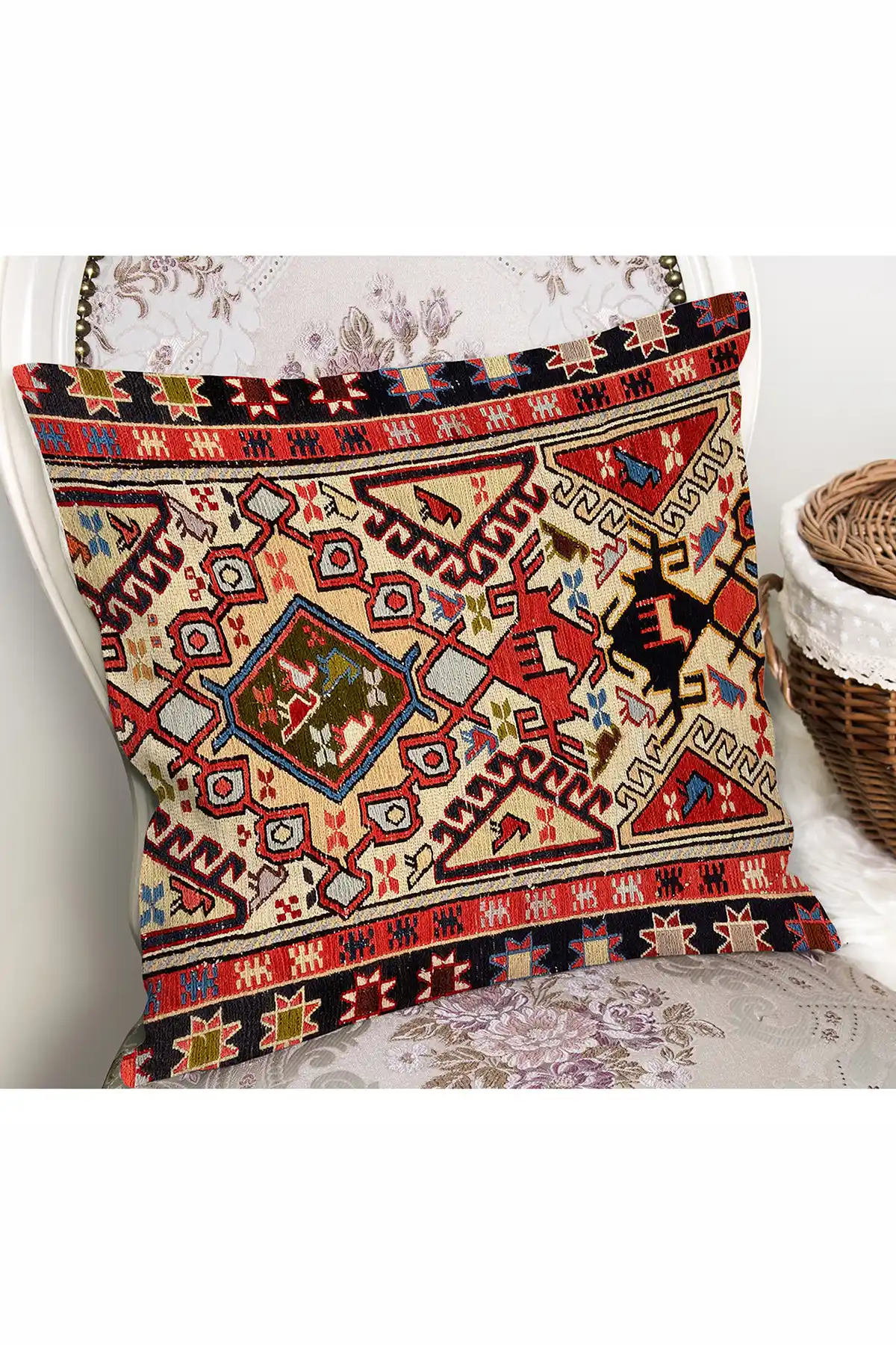 43x43 Dijital Baskılı Fermuarlı Modern Kırlent Kılıfı 308760