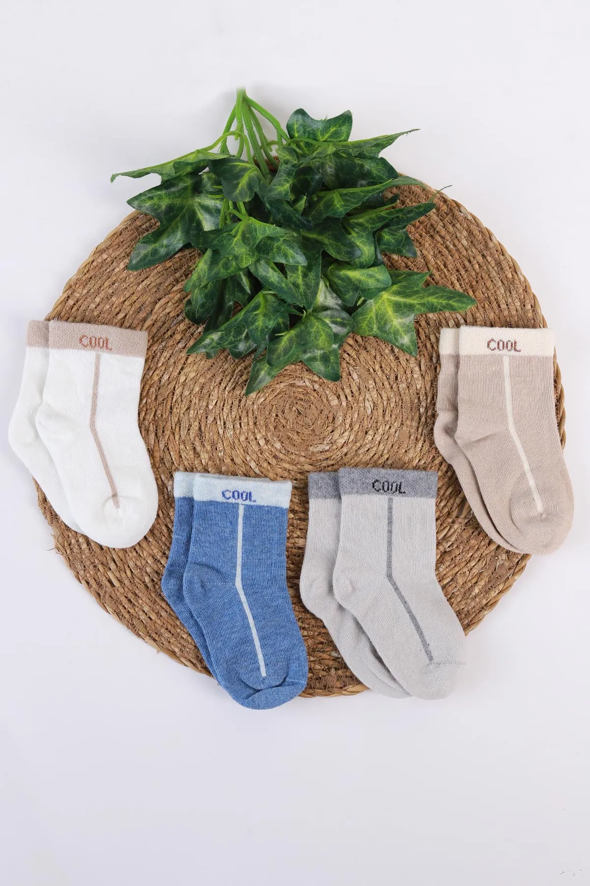 Çoklu Renk (1-4 Yaş) 4'lü Cool Baskılı  Dikişsiz  Erkek Bebek&Çocuk Soket Çorap 502058