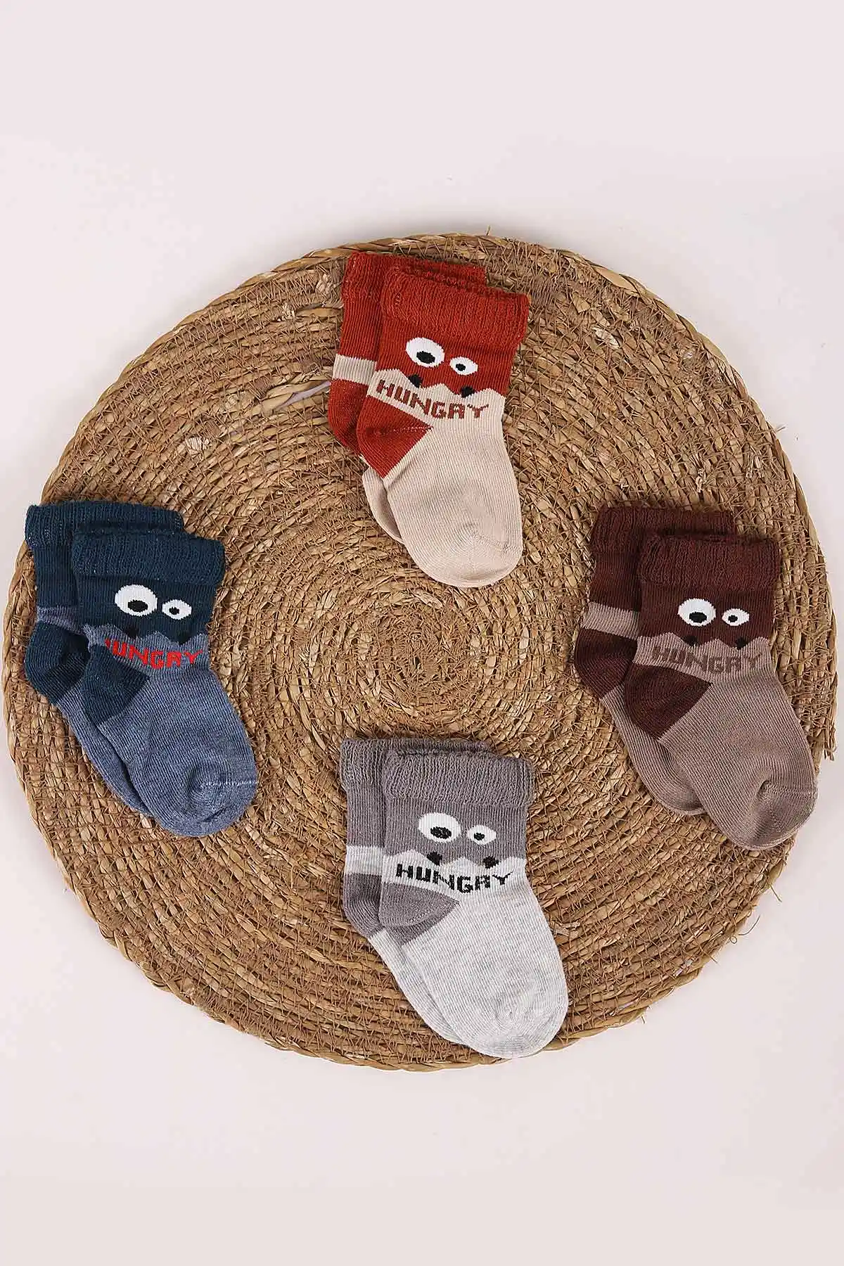 Çoklu Renk (1-4 Yaş)  Hungay Desenli 4'^ü Erkek Çocuk&Bebek Soket Çorap 455961