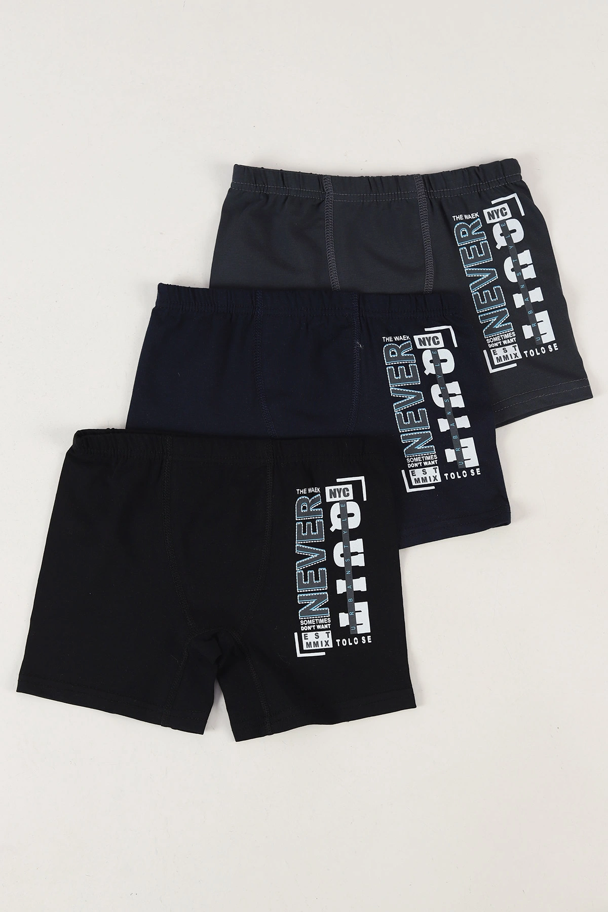 Çoklu Renk (11-15 Yaş)Baskılı Erkek Çocuk 3'lü Boxer 460938