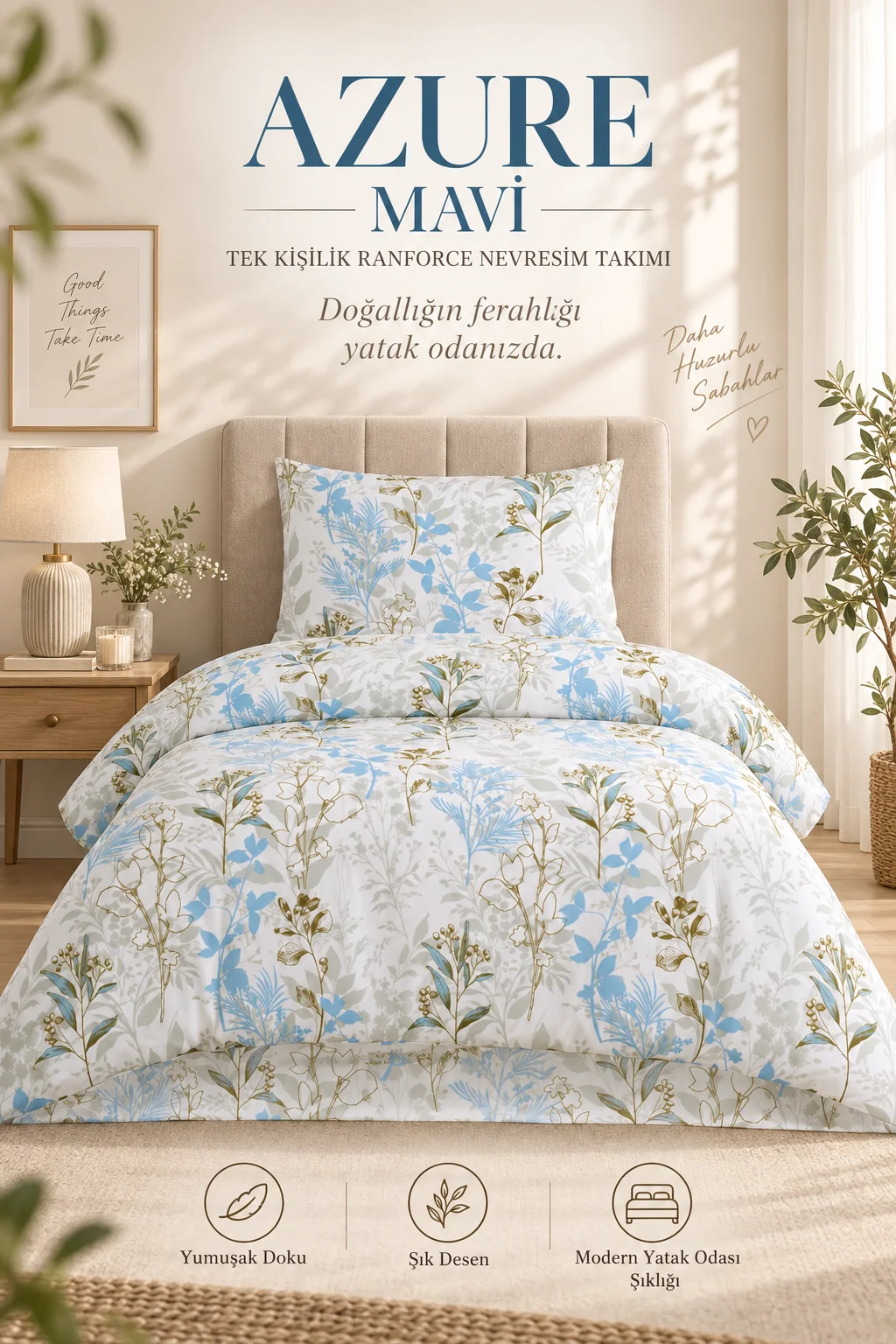 Çoklu Renk 160x220 Cm Bella Home Tek Kişilik Lastikli Çarşaf Nevresim Takımı 491121