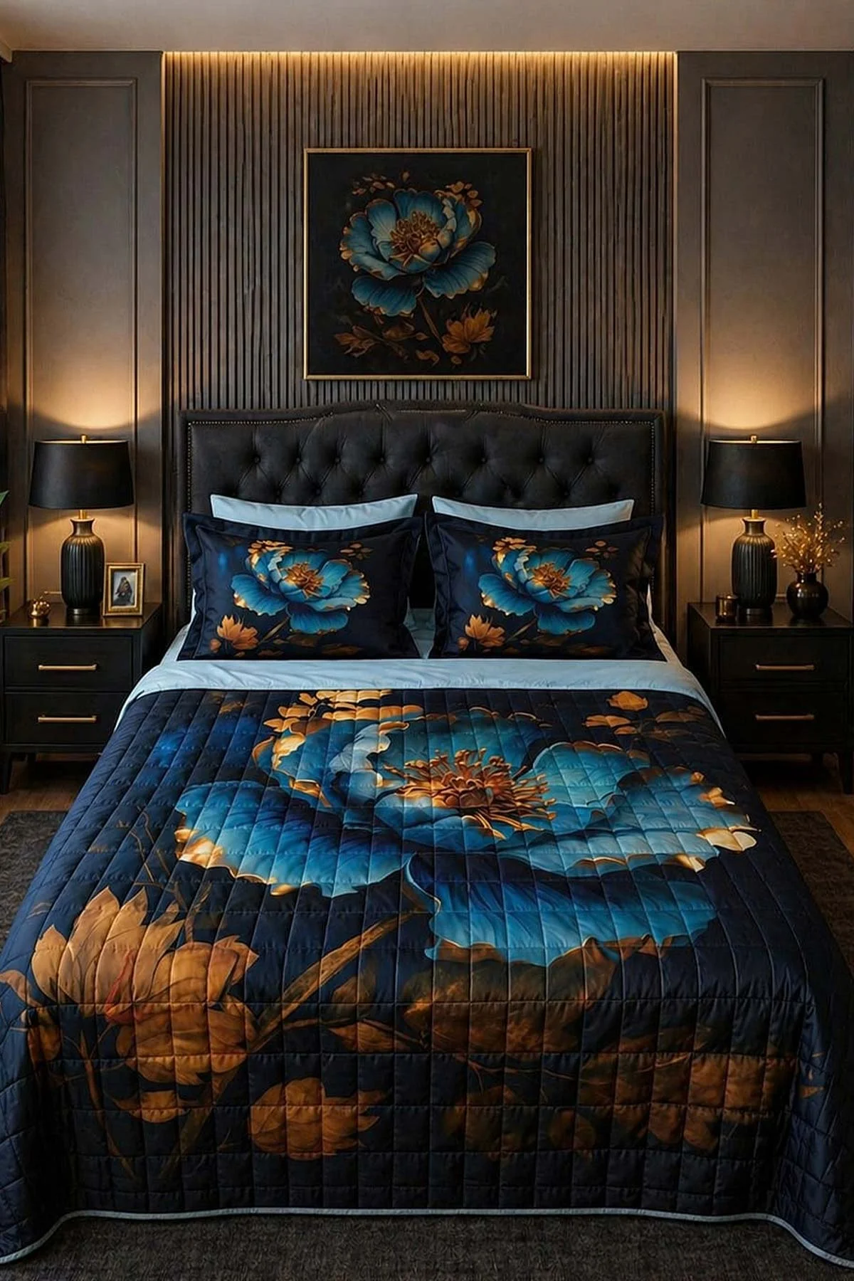 Çoklu Renk 200x220 Cm Kapitoneli Çift Kişilik Yatak Örtüsü Takımı 465523