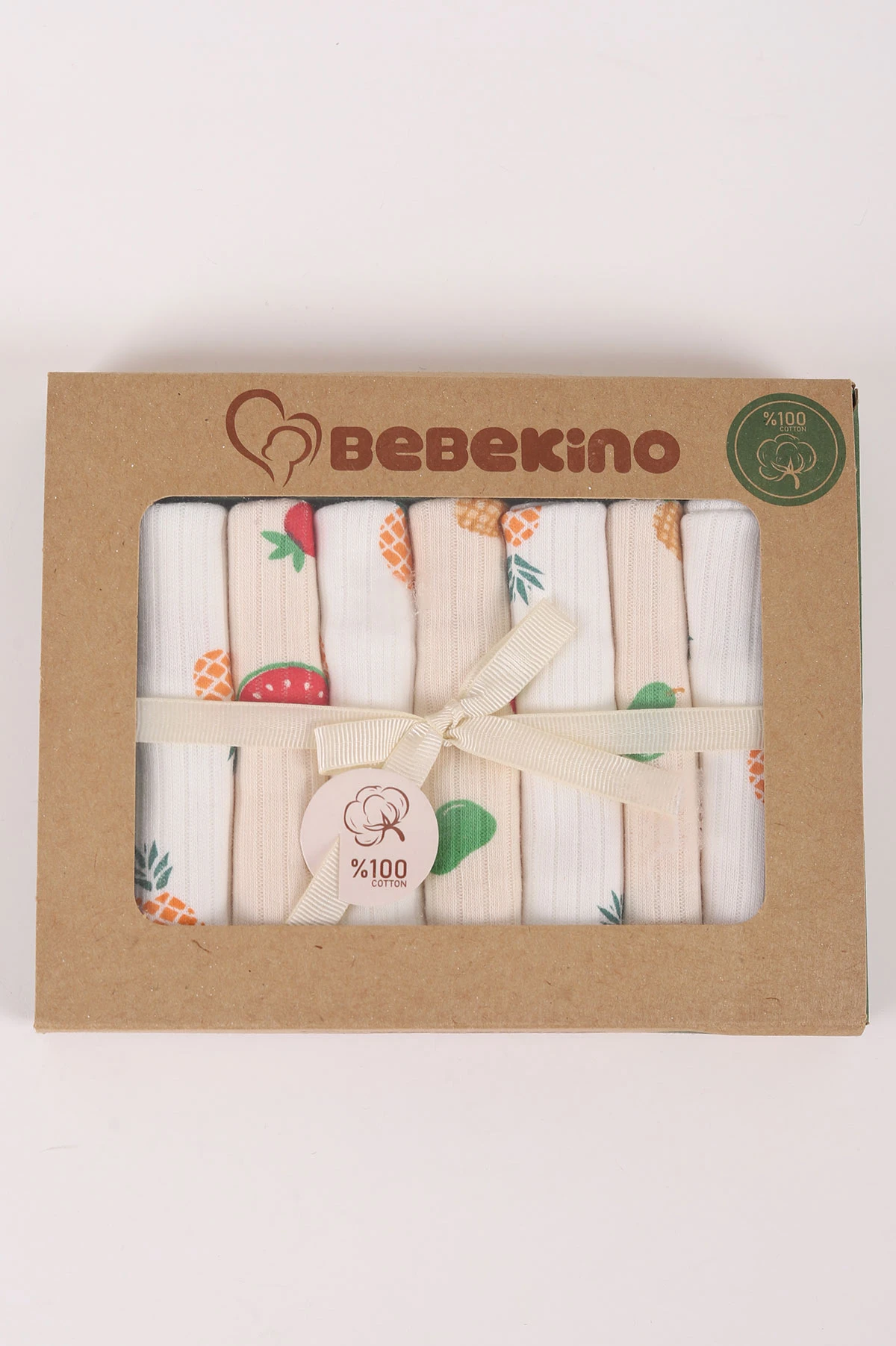 Çoklu Renk 7'li Kutulu Desenli Bebek Mendil 456003