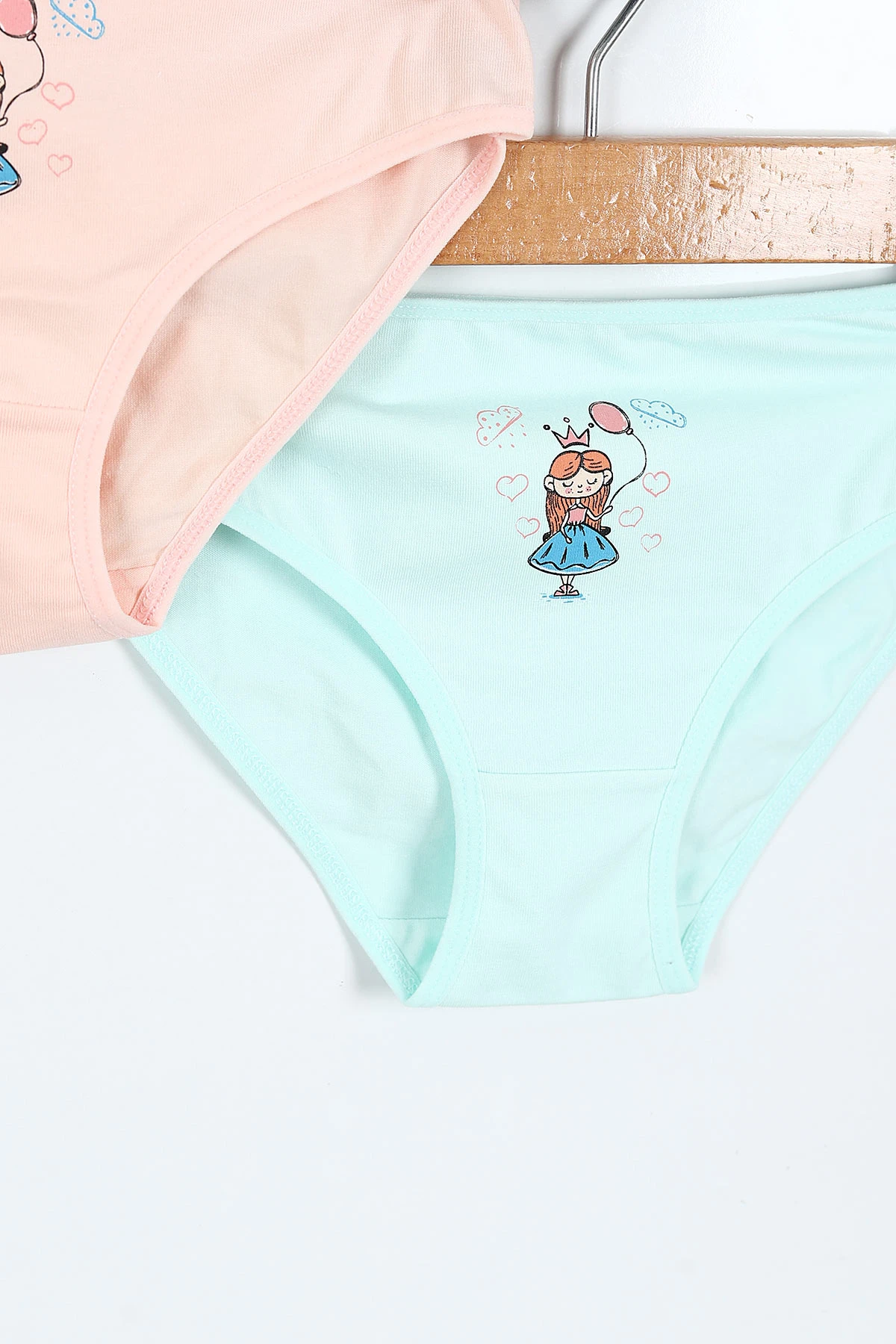 Çoklu Renk Berrak (3-10 Yaş) Üçlü Paket Baskılı Kız Çocuk Boxer 372195